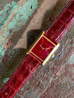 Cartier Tank LM Manual Wind Watch, Burgundy Dial | Watchlunex