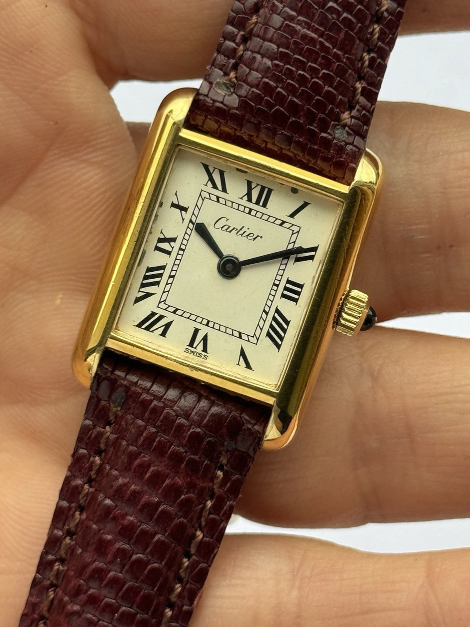 Vintage Cartier Tank Vermeil Ladies Watch