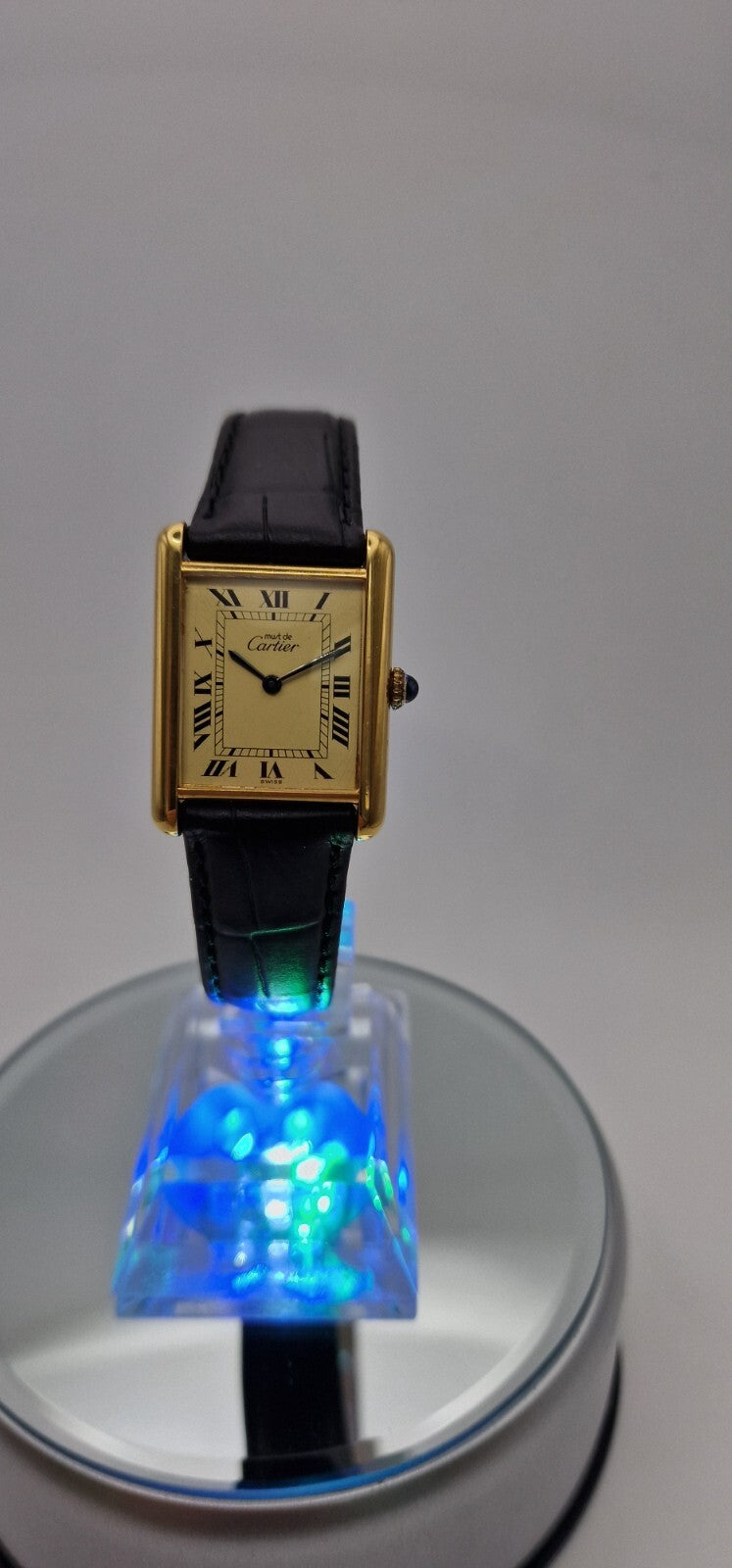 Must de Cartier Tank 18ct Gold on Silver Vintage Mid Size  Mechanical Watch.