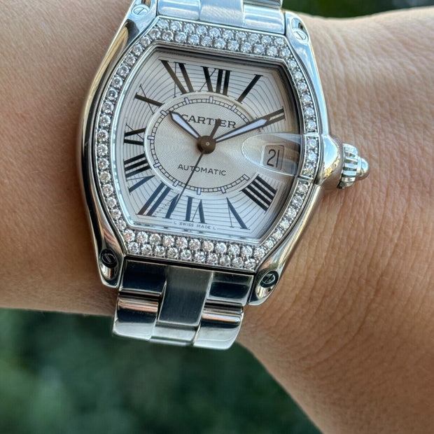 Cartier Roadster 2510 Diamond Bezel Watch