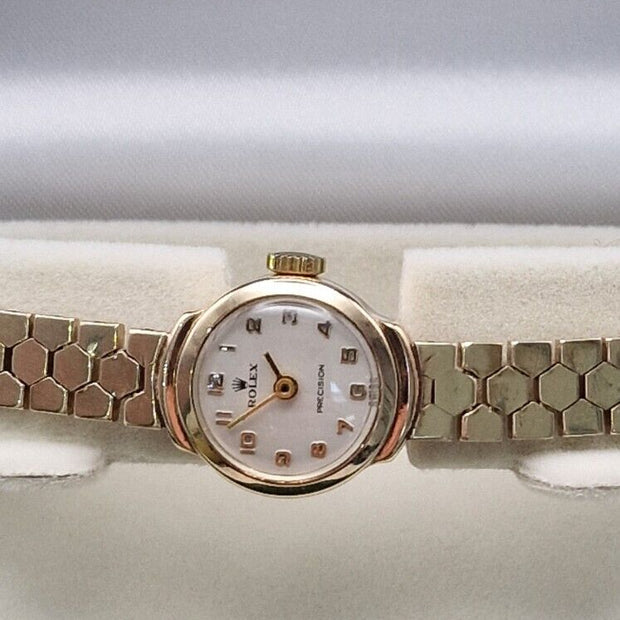 Rolex Precision 9ct Gold Ladies Watch, 1950s