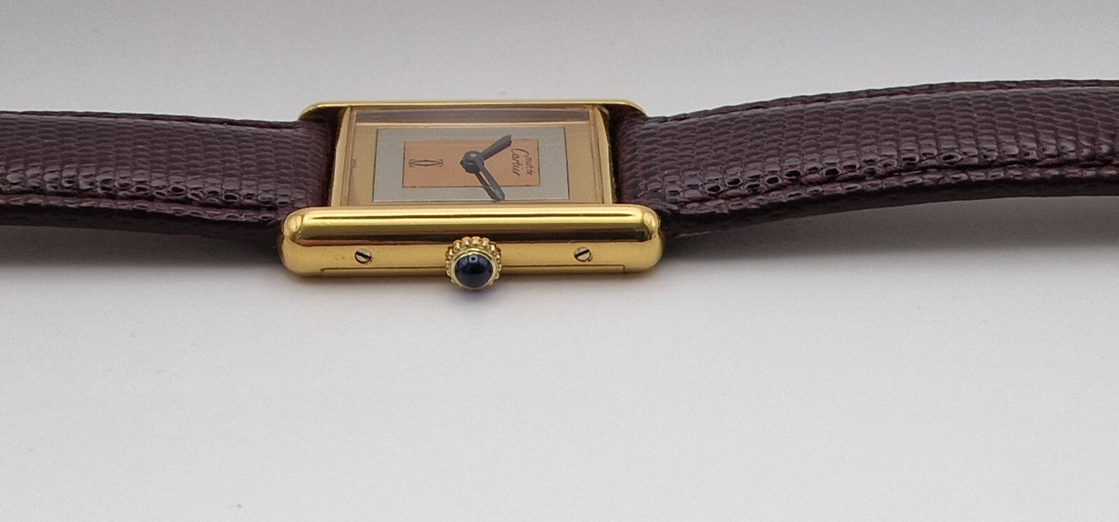 Must de Cartier Tank 18ct Gold on Silver Vintage Mid Size  Mechanical Watch.