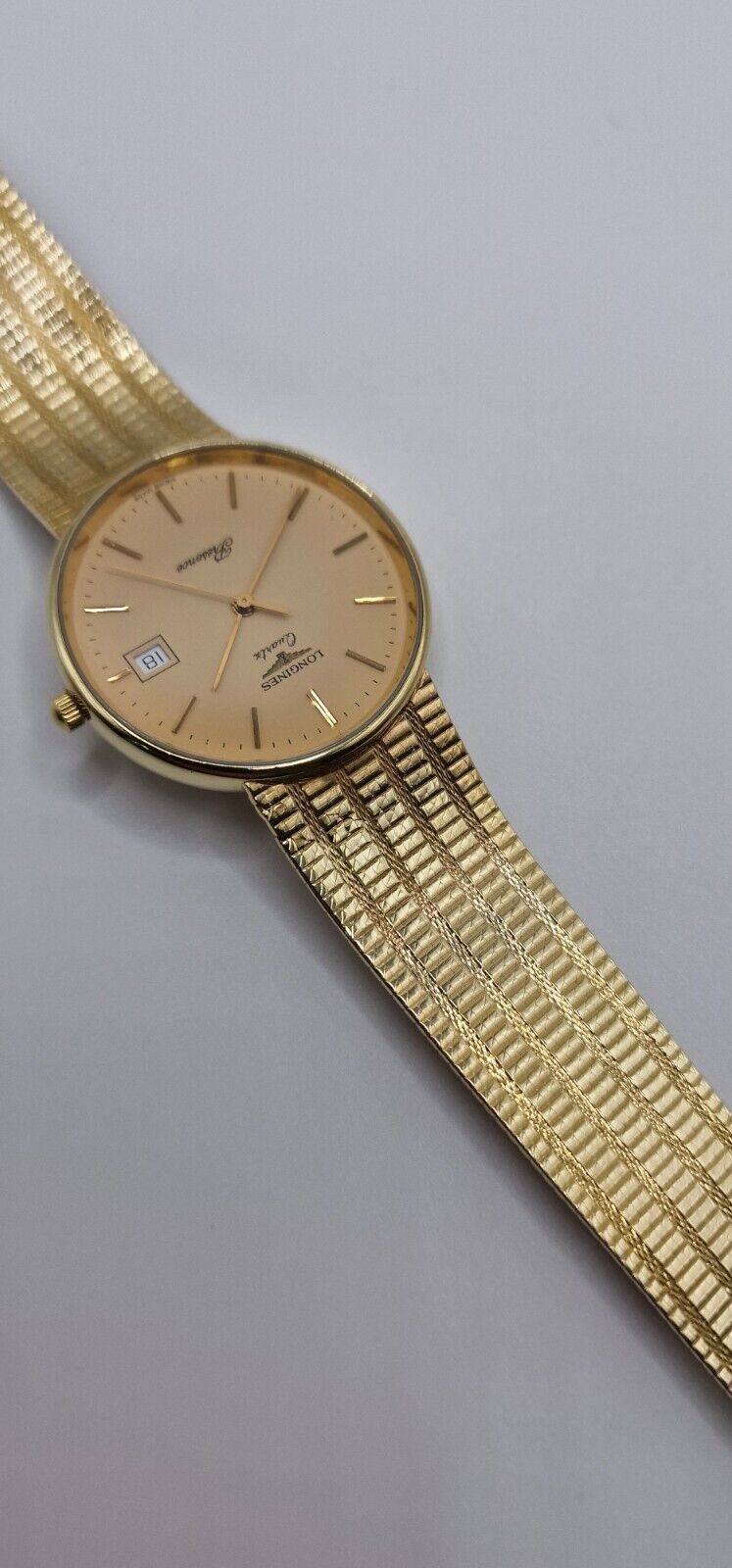 Longines Presence 9ct Gold Watch, Salmon Dial
