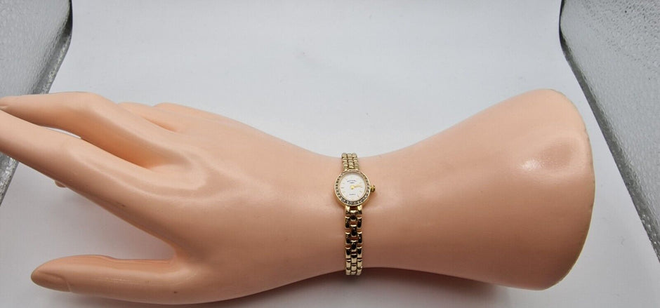 Rotary 9ct Gold Diamond Bezel Ladies Watch
