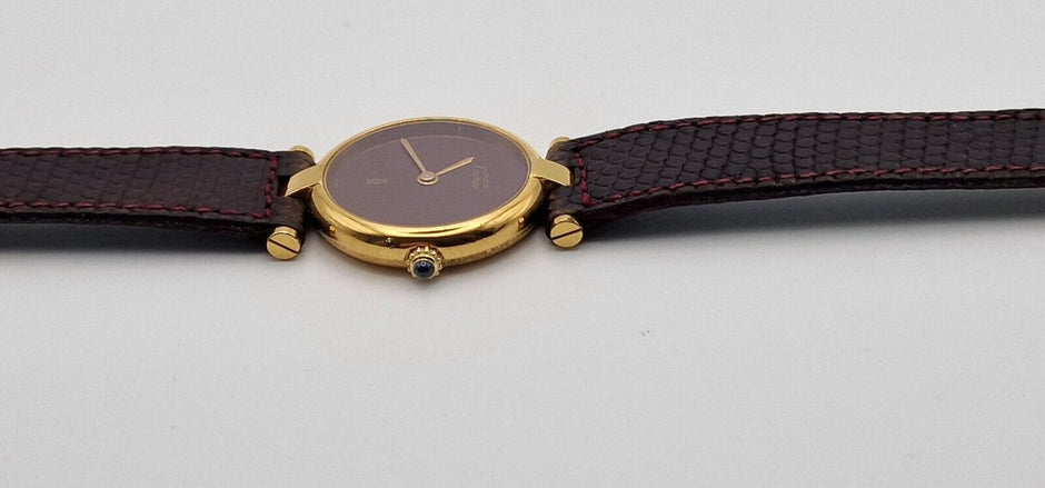 Must de Cartier Ladies Watch, Burgundy Dial