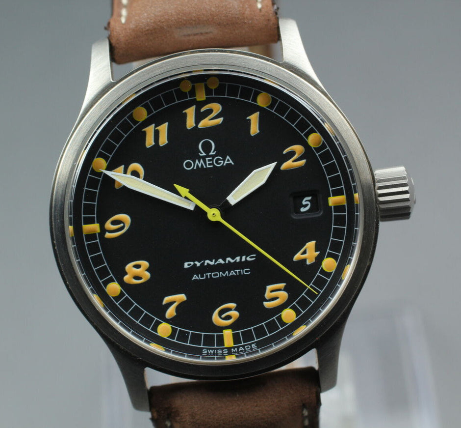 Vintage Omega Dynamic Watch, Black Dial
