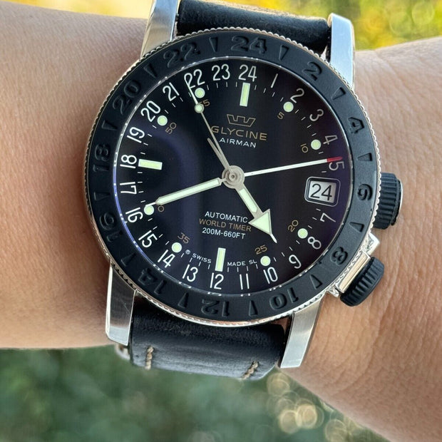 Glycine Airman World Timer Watch, 46mm