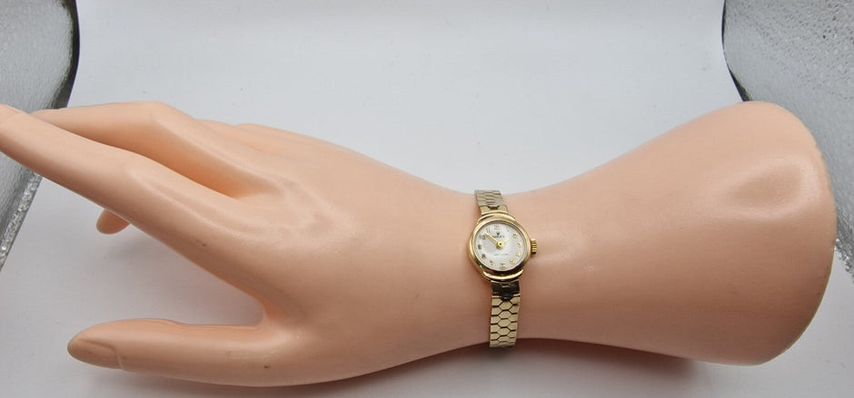 Rolex Precision 9ct Gold Ladies Watch, 1950s