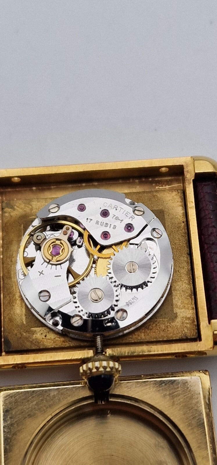 Must de Cartier Tank - 18ct Gold on Silver, Vintage Mid Size Mechanical
