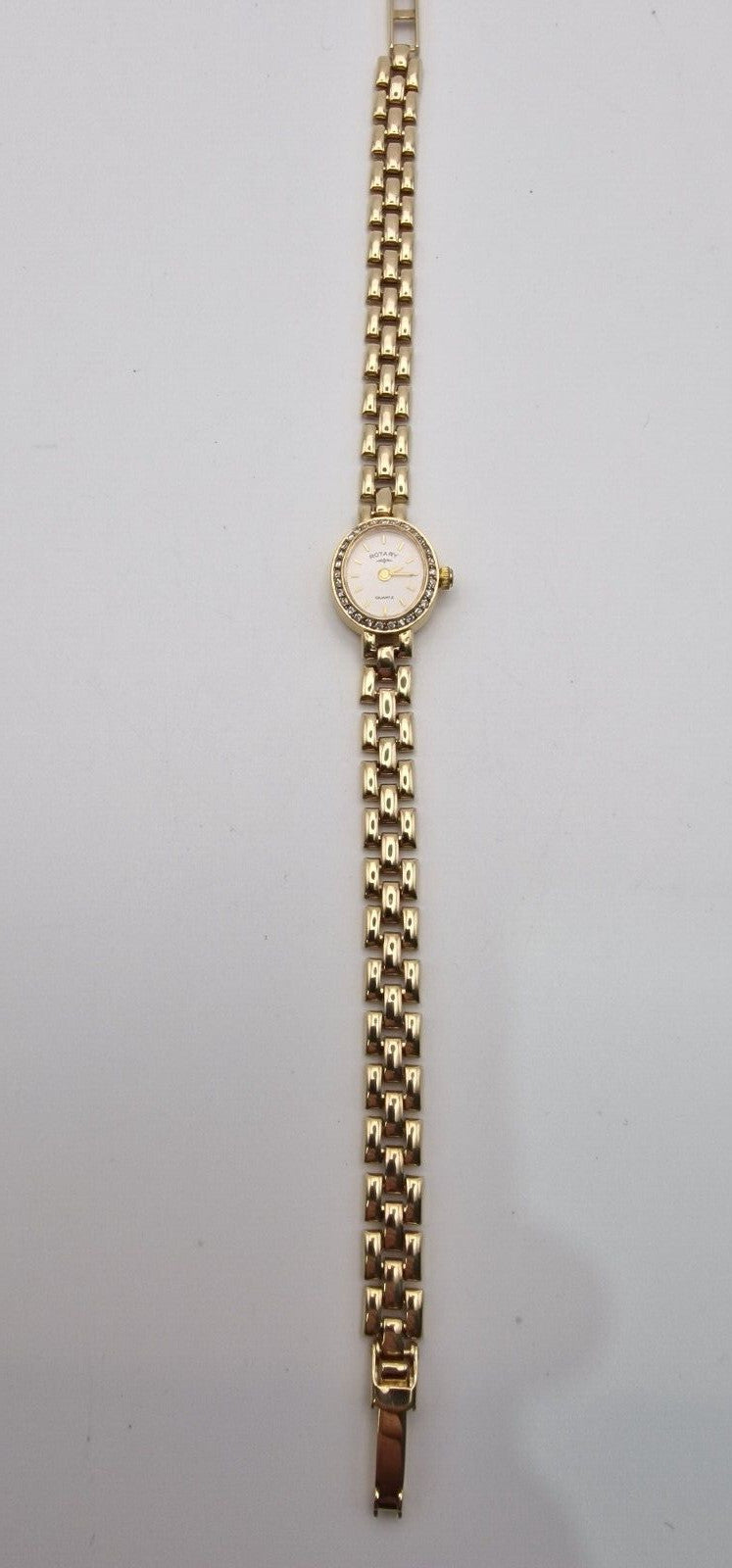 Rotary 9ct Gold Diamond Bezel Ladies Watch