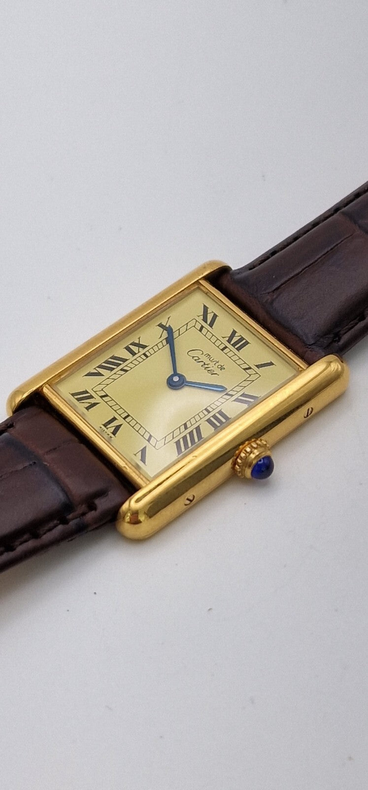 Must de Cartier Tank Watch, New Brown Strap