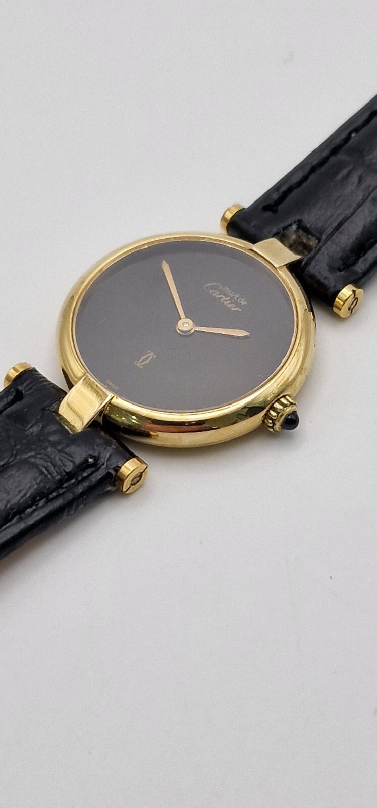 Must de Cartier Vendome Ladies Watch, Black Dial