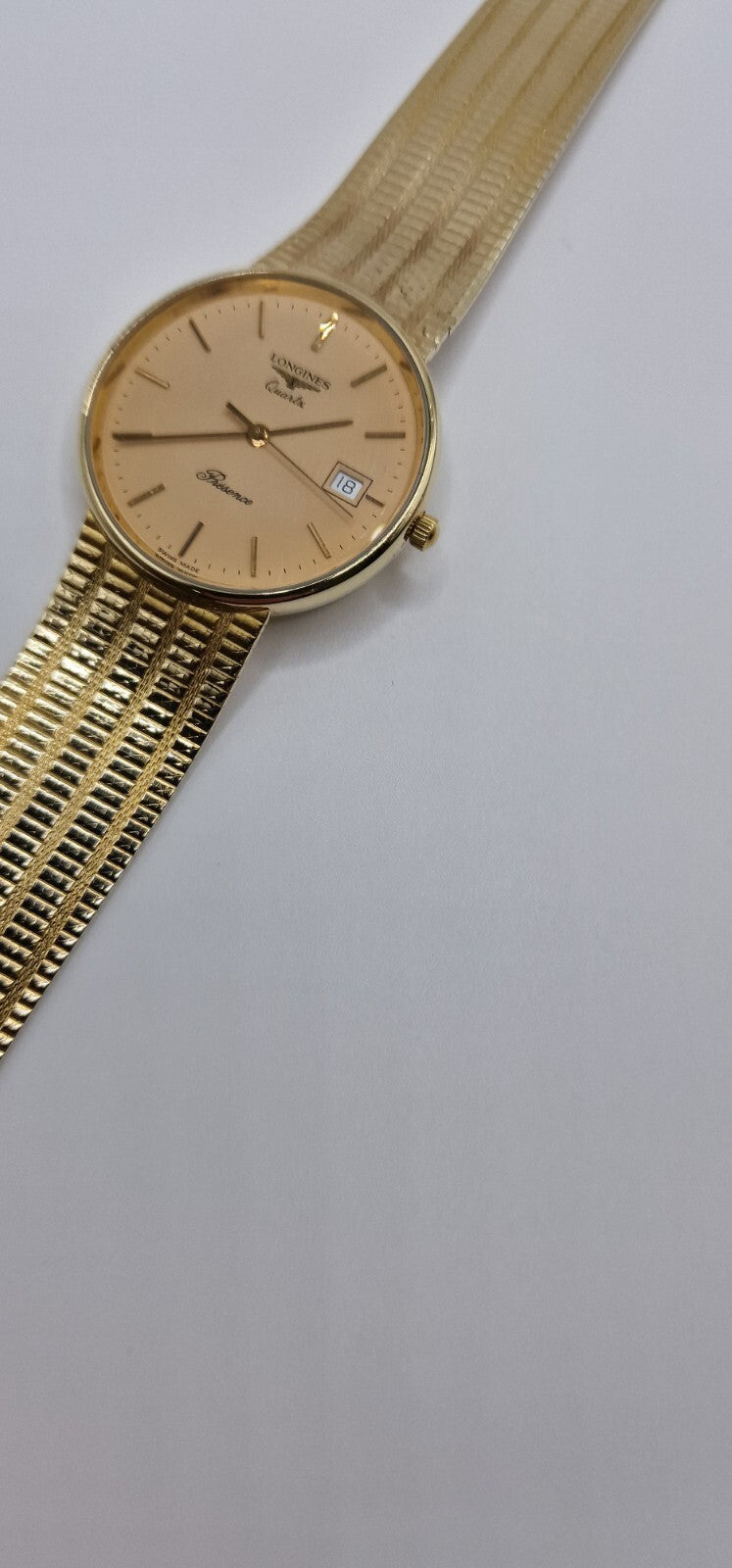 Longines Presence 9ct Gold Watch, Salmon Dial