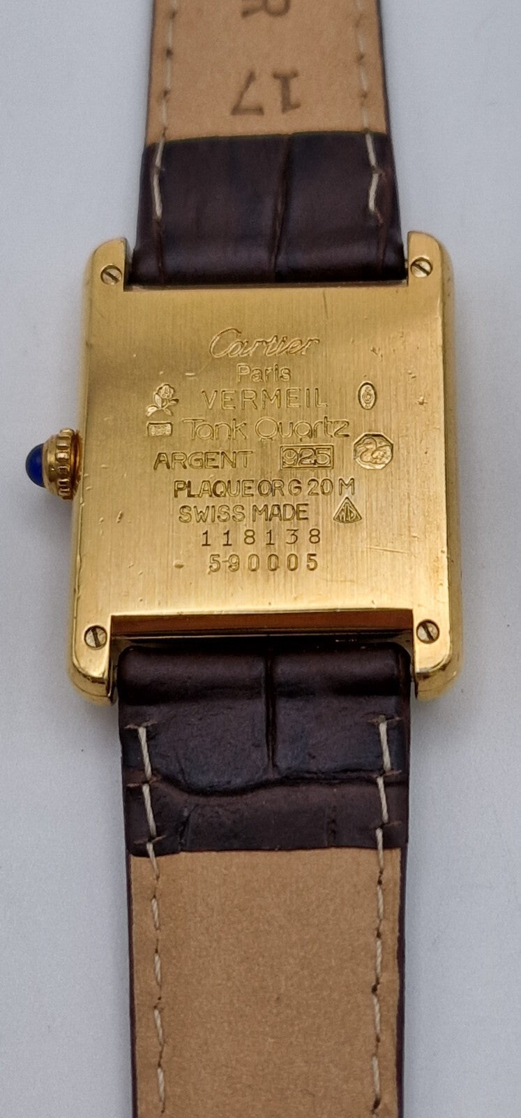 Must de Cartier Tank Watch, New Brown Strap