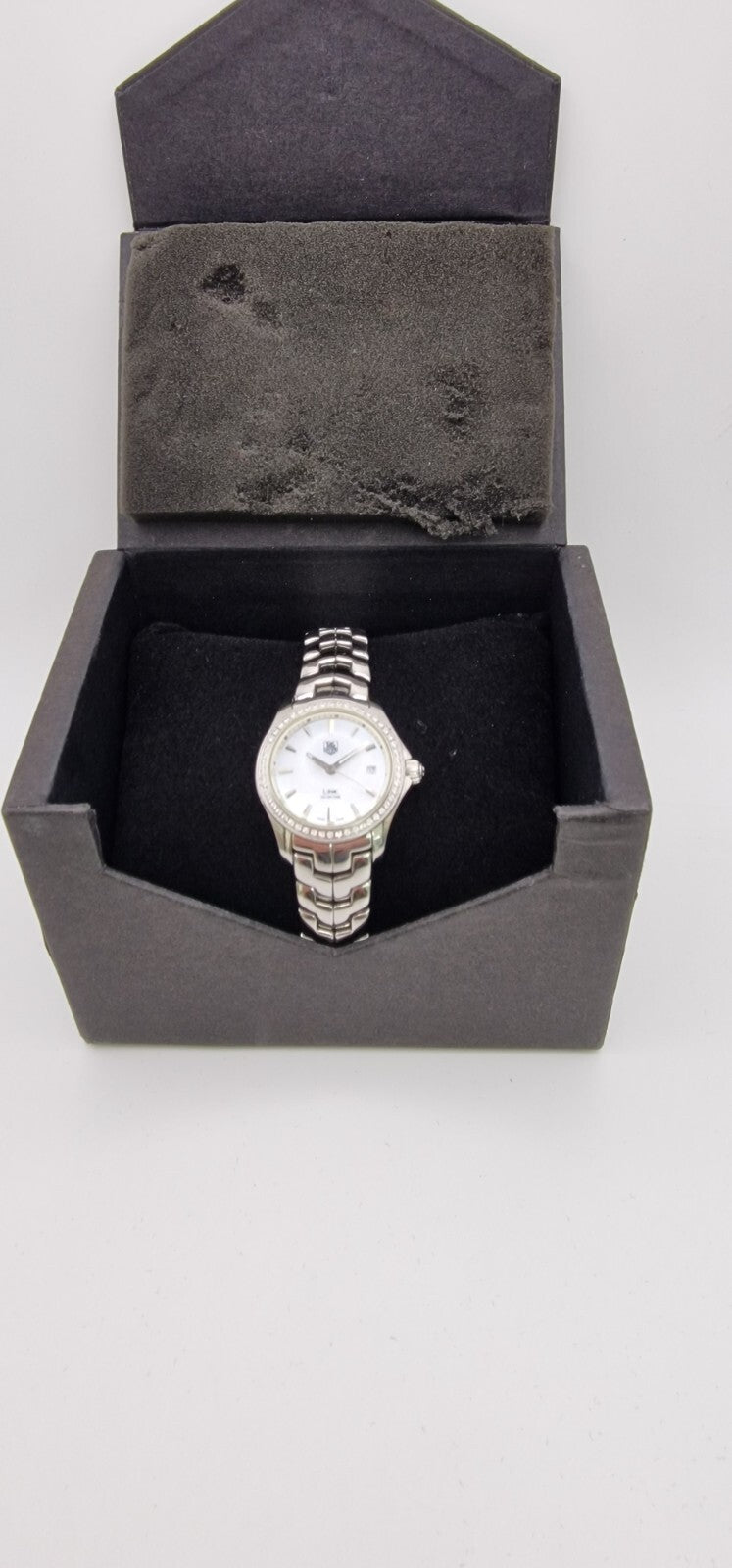 Tag Heuer Link  200 Meters Lady's Bracelet Watch with Diamond Bezel in Tag Box.
