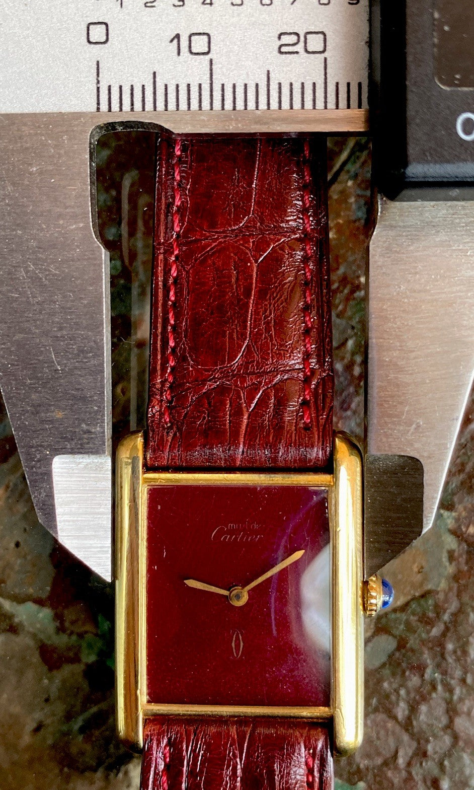 Cartier Tank LM Manual - 925 Silver & 18K Gold Plate, Burgundy Dial, Ref. 78-1