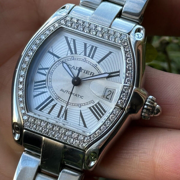 Cartier Roadster 2510 Diamond Bezel Watch