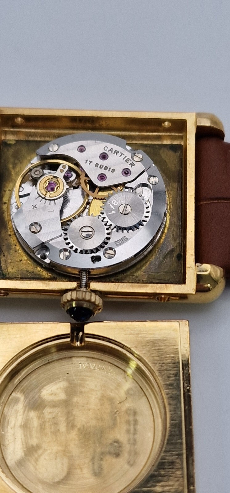 Must de Cartier Tank 18ct Gold on Silver Mid Size Vintage  Mechanical Watch.
