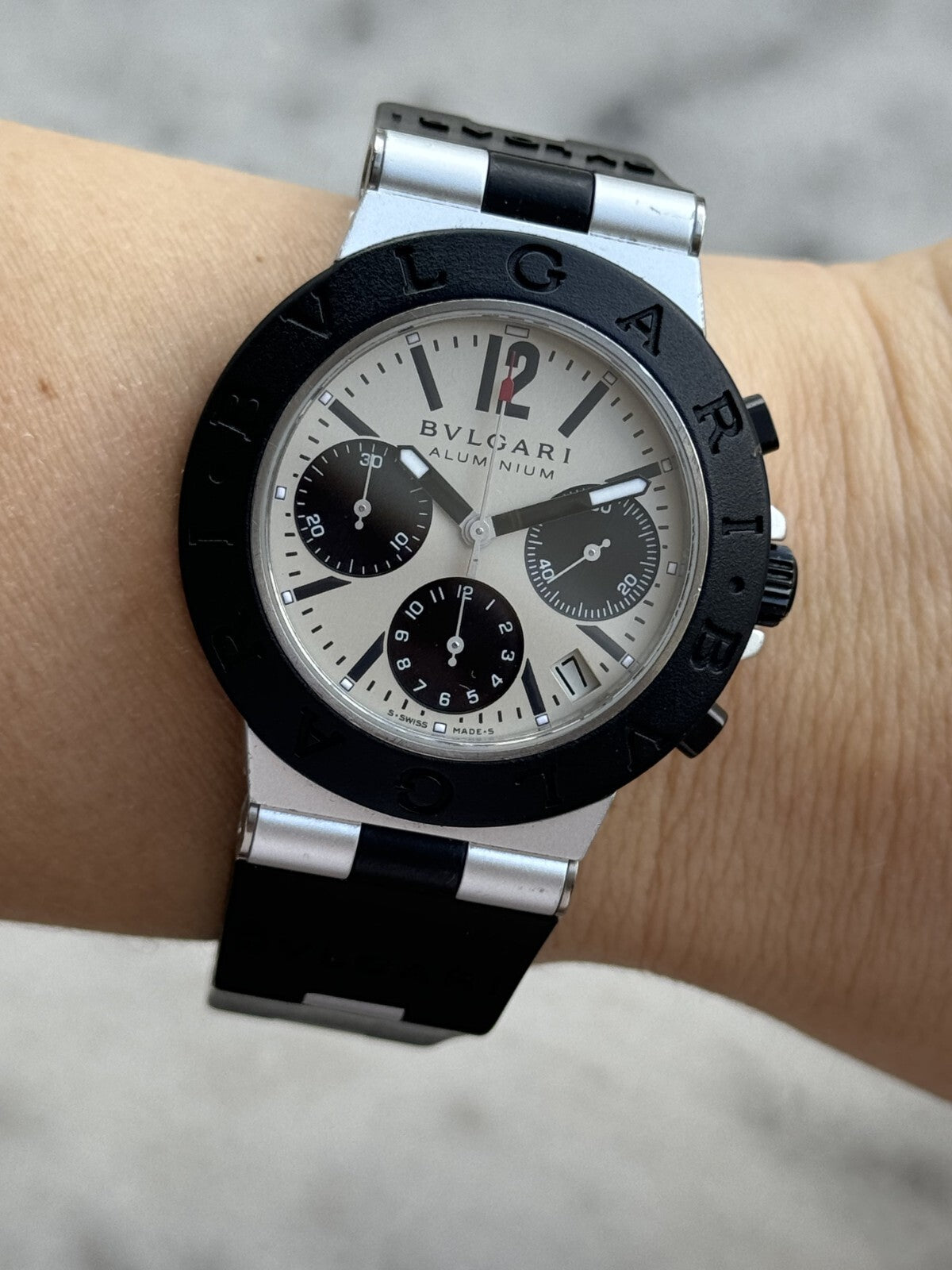 Bvlgari Diagono Aluminium Chronograph Automatic  AC 38 CA Mens 38mm Swiss Made