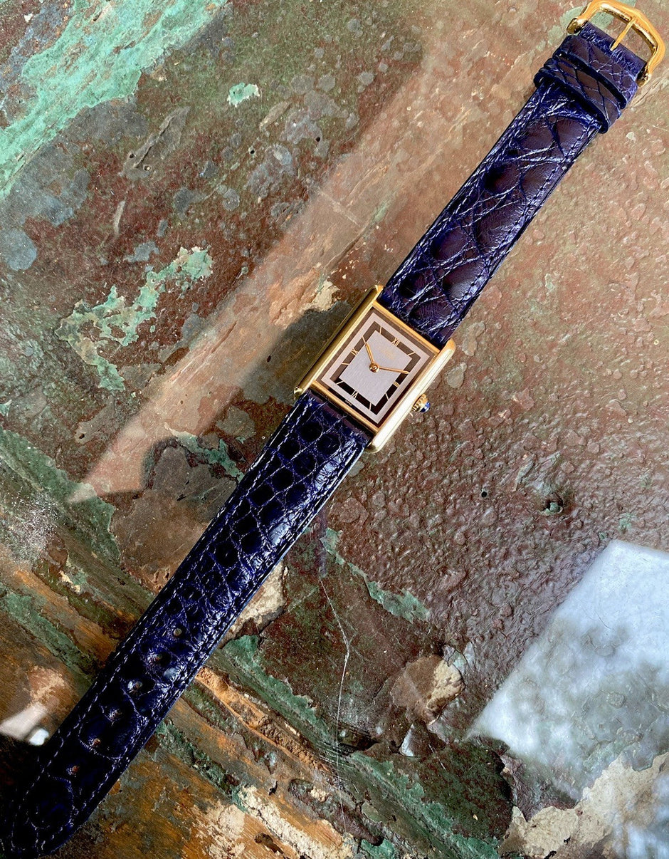 Cartier Tank LM Quartz Watch, Burgundy Strap, Ref. 590005