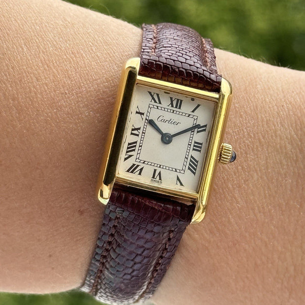 Vintage Cartier Tank Vermeil Ladies Watch