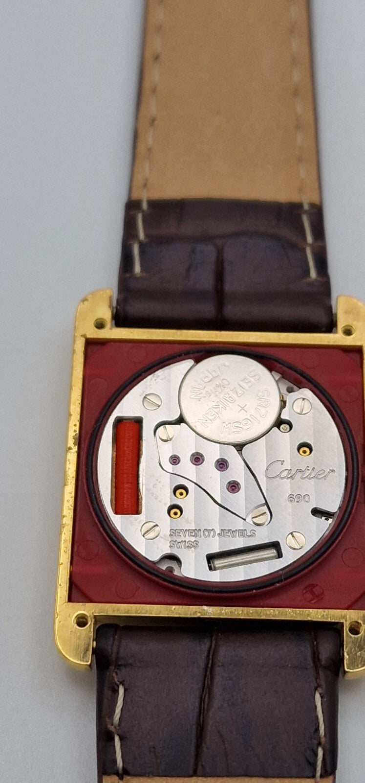 Must de Cartier Tank Watch, New Brown Strap
