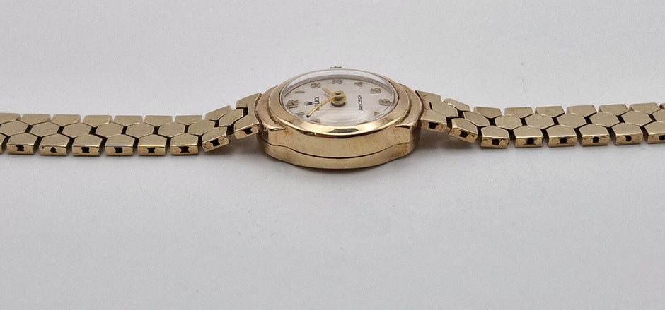Rolex Precision 9ct Gold Ladies Watch, 1950s