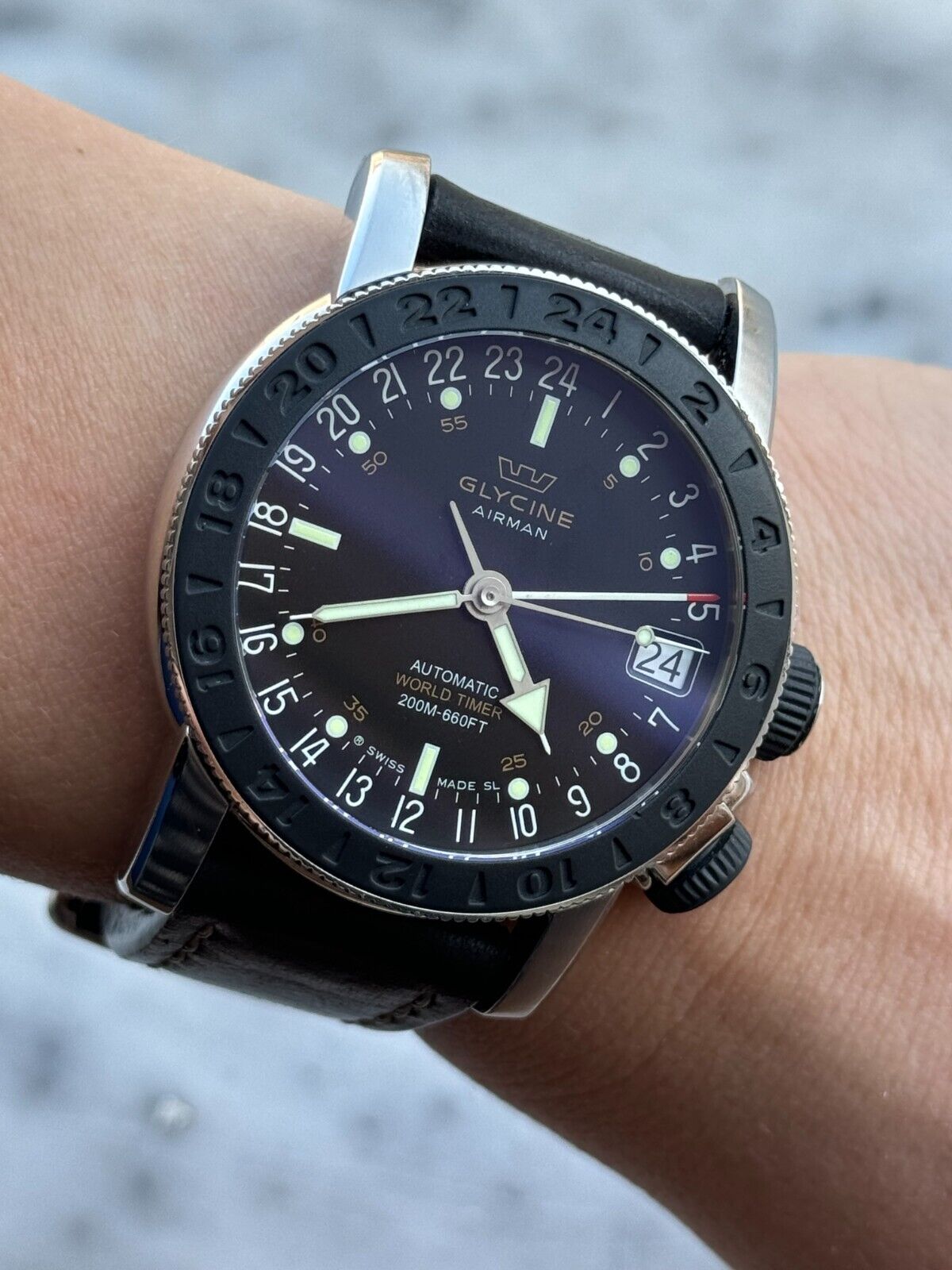 Glycine Airman World Timer Watch, 46mm