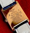 Cartier Tank LM Quartz - 925 Silver & 18K Gold Plate, Burgundy Strap, Ref. 590005