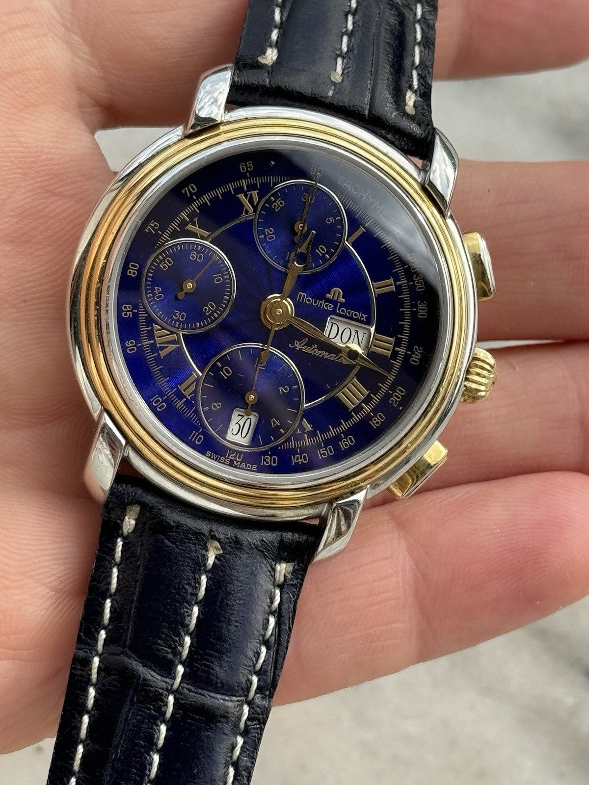 Maurice Lacroix Masterpiece Chronograph - Blue Dial, 38mm, Ref. 67413