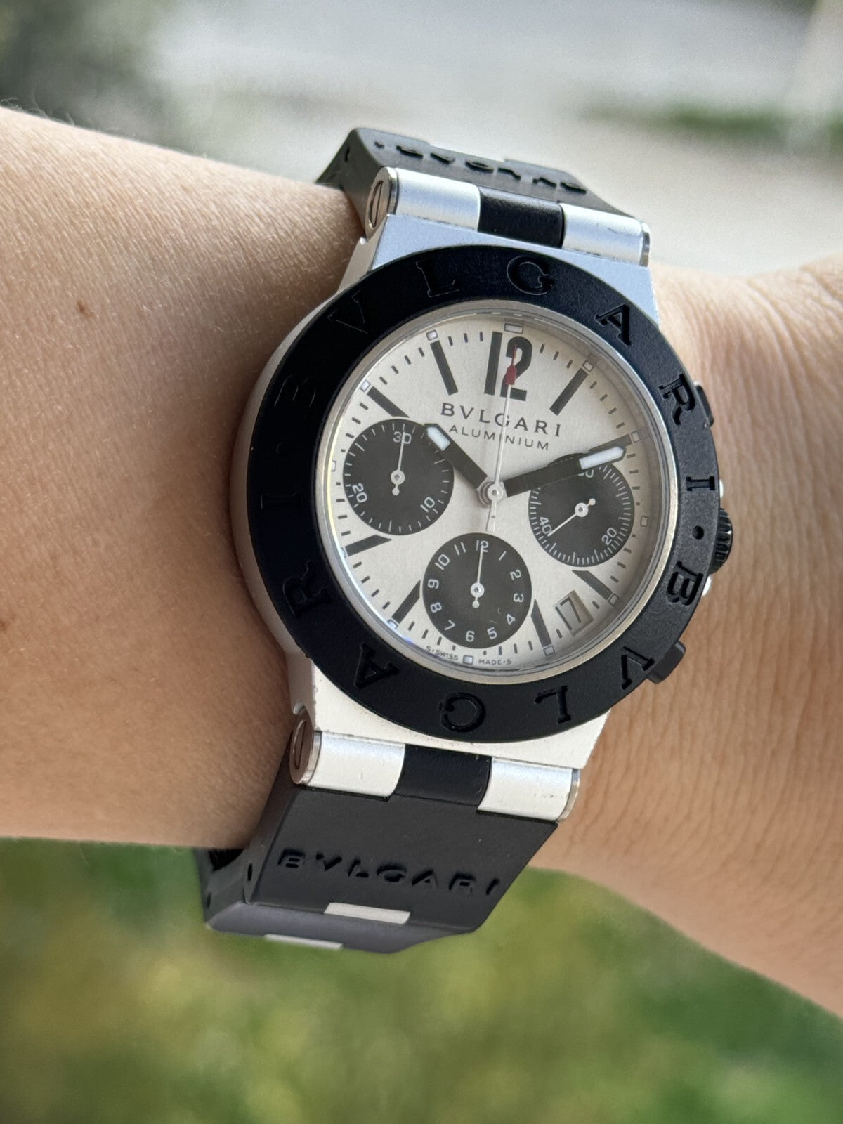 Bvlgari Diagono Aluminium Chronograph Automatic  AC 38 CA Mens 38mm Swiss Made