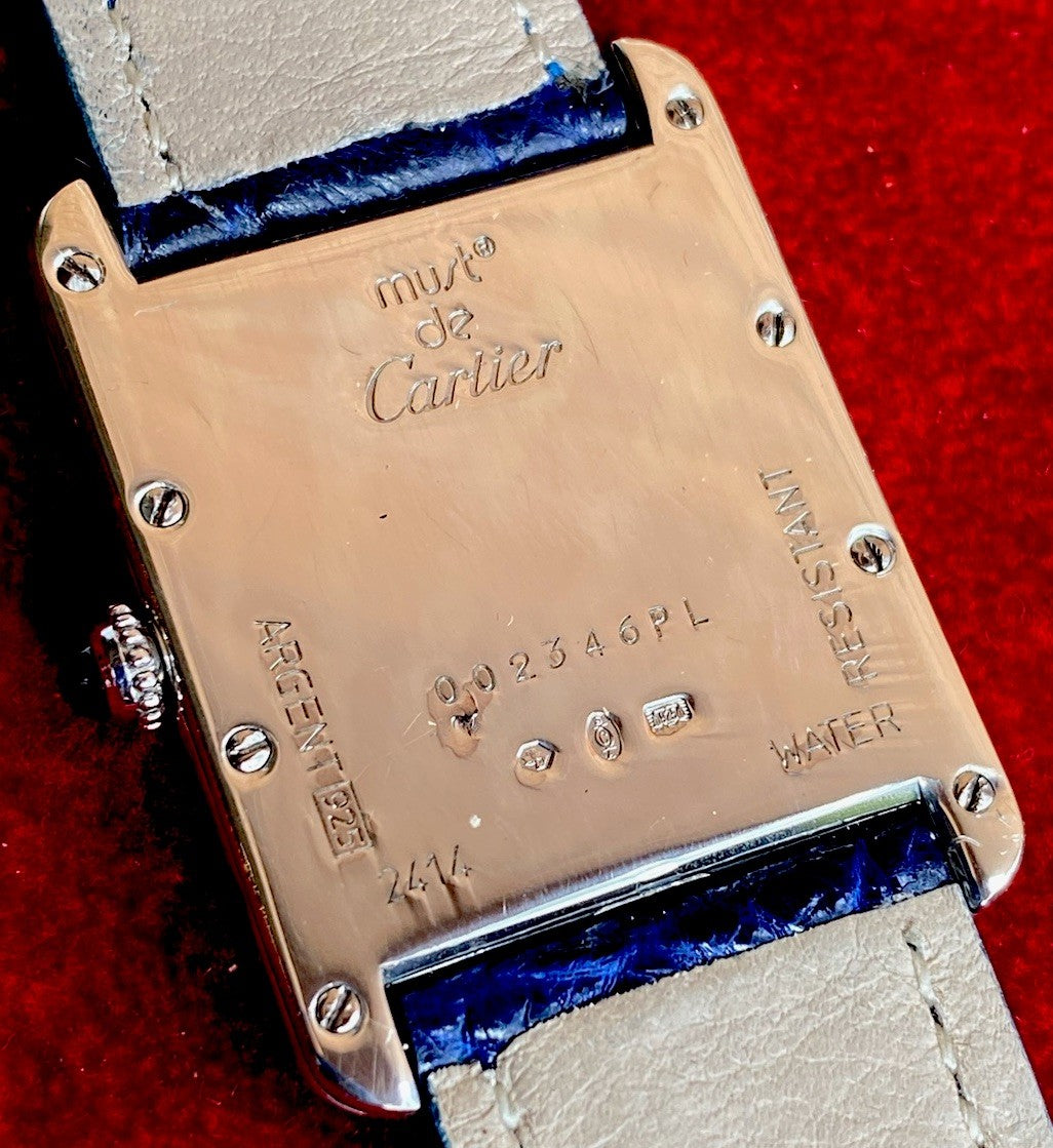 Cartier Tank XL Quartz - 925 Silver, White/Grey Dial, Ref. 2414 W1014354