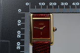 Cartier Must Tank Red Dial Watch, Full Set