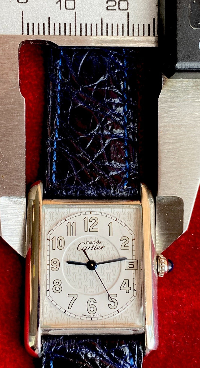 Cartier Tank XL Quartz - 925 Silver, White/Grey Dial, Ref. 2414 W1014354