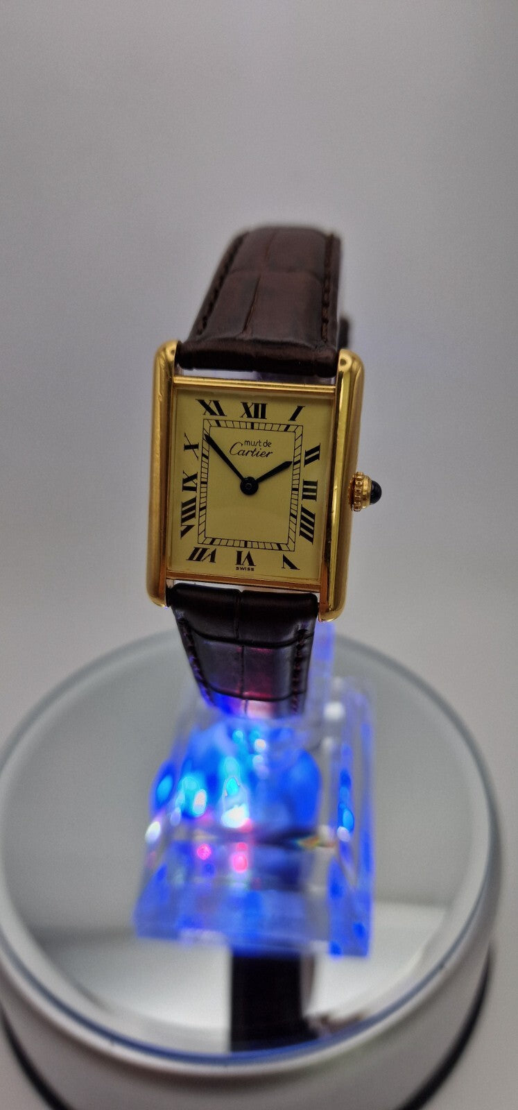 Must de Cartier Tank Watch, New Brown Strap
