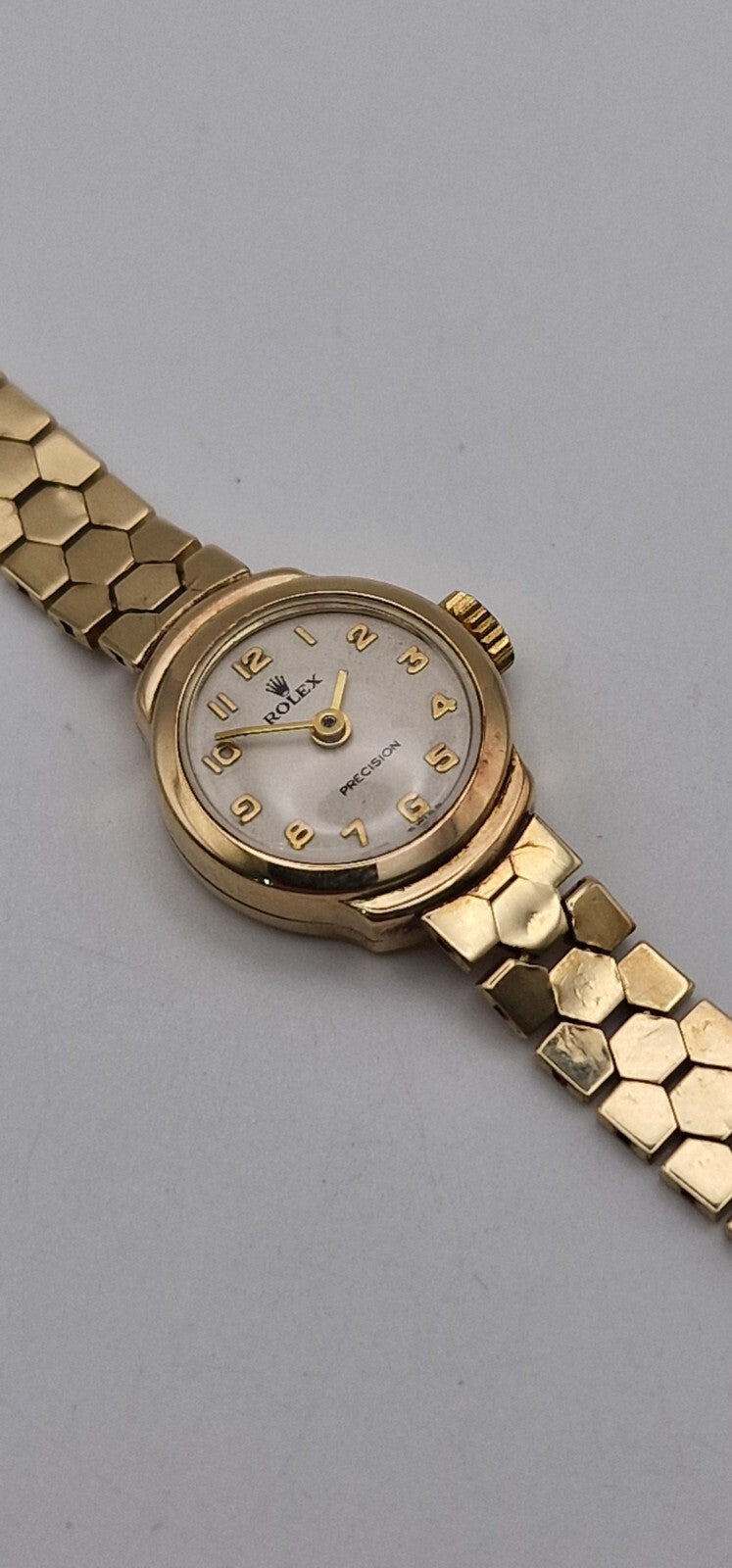 Rolex Precision 9ct Gold Ladies Watch, 1950s