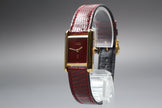 Cartier Must Tank Red Dial Watch, Full Set