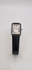 Cartier Tank Solo Steel Watch, Blue Cabochon Crown