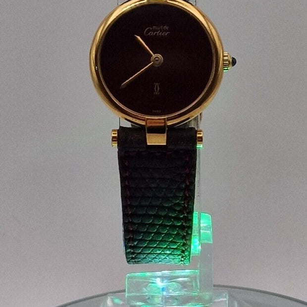 Must de Cartier Ladies Watch, Burgundy Dial