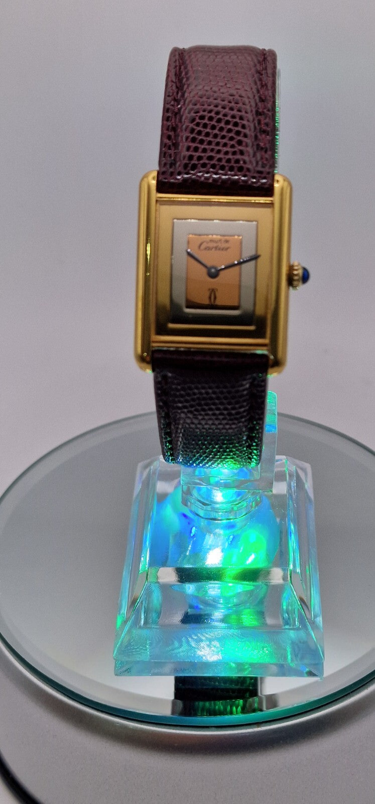 Must de Cartier Tank 18ct Gold on Silver Vintage Mid Size  Mechanical Watch.
