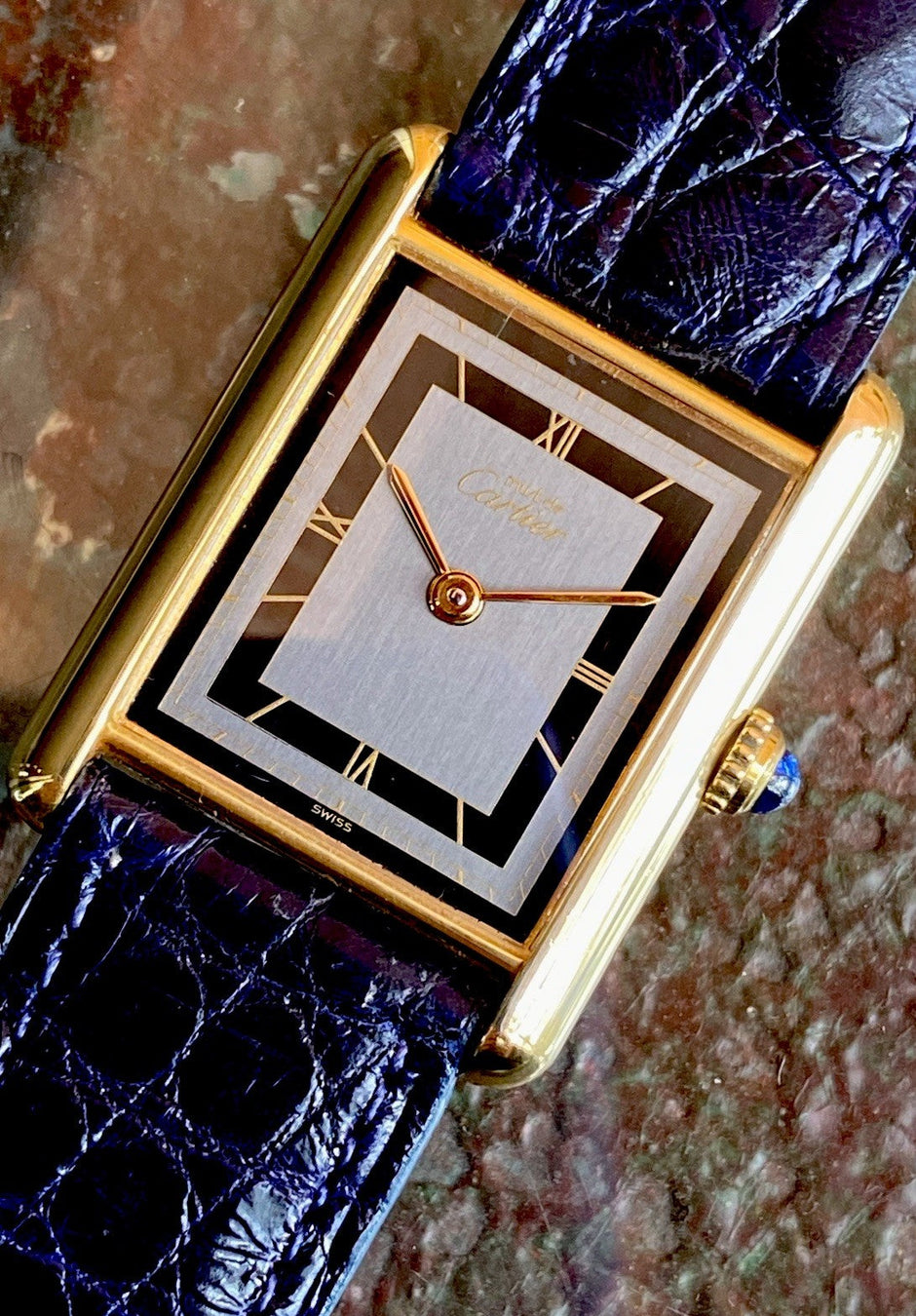Cartier Tank LM Quartz Watch, Burgundy Strap, Ref. 590005