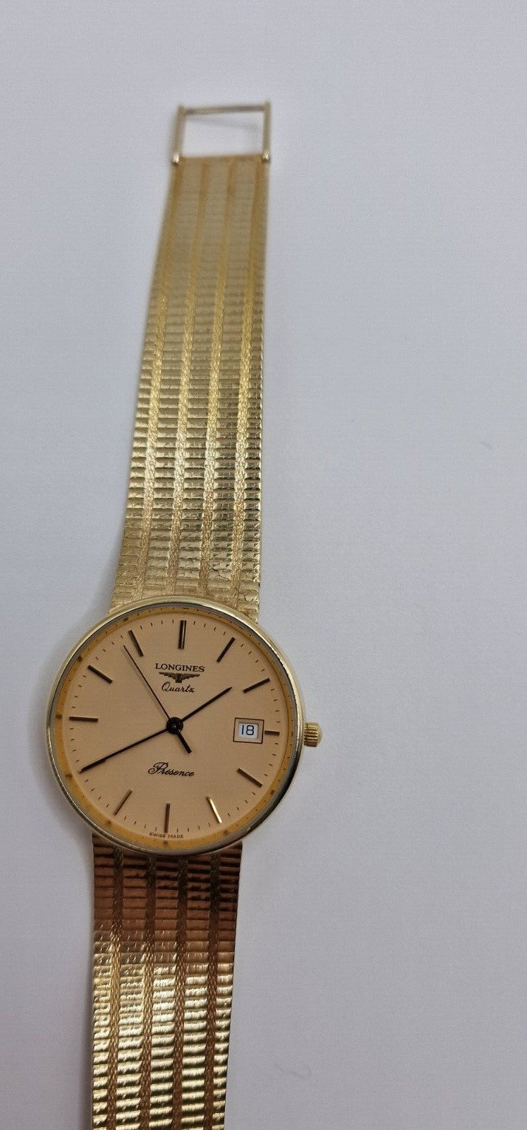 Longines Presence 9ct Gold Watch, Salmon Dial